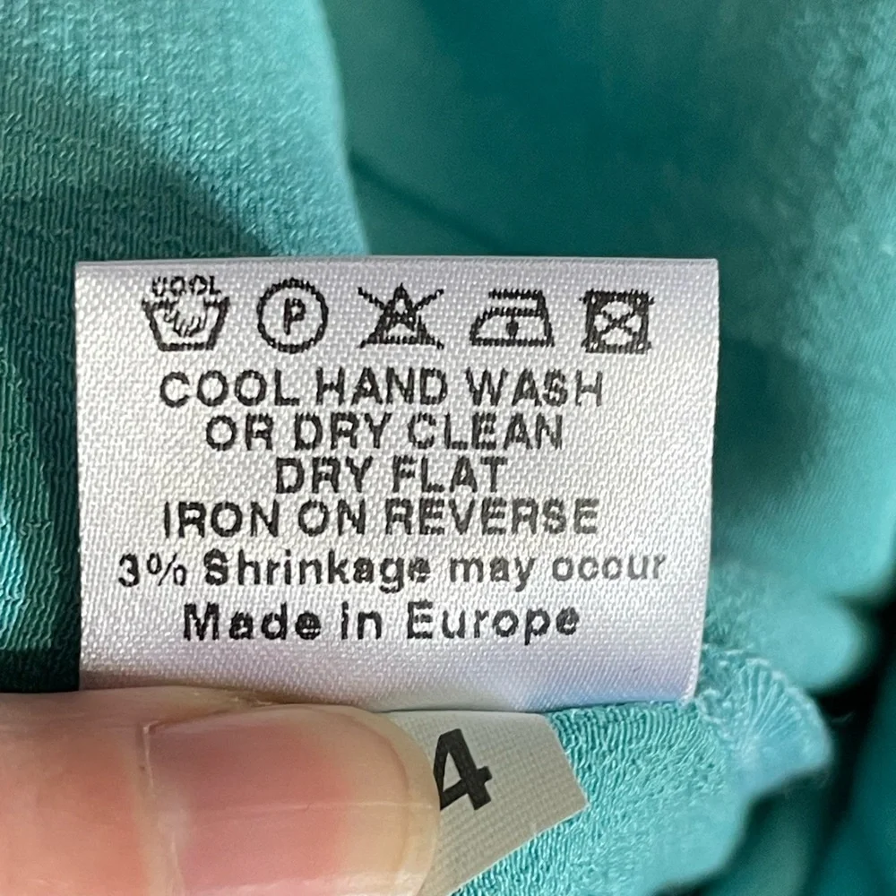 House of Foxy 1940s style blouse in bright duckegg UK size 12 - Picture 14 of 14
